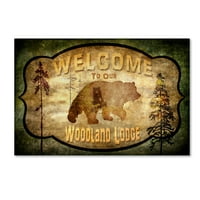 Védjegy Szépművészet 'Welcome - Lodge Black Bear 1' Canvas Art készítette: LightBoxJournal