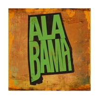 Védjegy képzőművészet 'Alabama' vászon művészet az Art Licensing Studio által