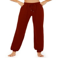 Női magas derékú pulóverek kényelmes húzózsinór jóga nadrág laza edzés nadrág zsebekkel
