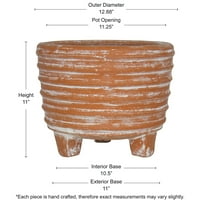 Jobb otthonok és kertek 13.5in Maya lábú Terracotta Clay Planter