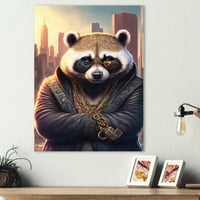Designart Panda gengszter a NYC II Canvas Wall Art -ban