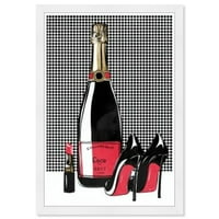 A Wynwood Studio piros és fekete pezsgő divat és glam cipő fali művészete nyomtatott red 13x19