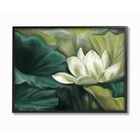 Stupell Industries virág liliom lágy olajzöld fehér festmény keretes fal művészet, Daphne Polselli