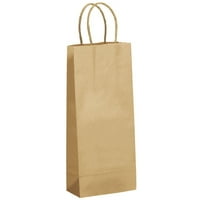 Papírbor bevásárló táskák, 5,5x3.25x13, 250 csomag, természetes kraft