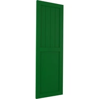 Ekena Millwork 12 W 27 H True Fit PVC parasztház lapos panel kombinált rögzített redőnyök, Viridian Green