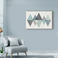 Védjegy Szépművészet 'MOD háromszögek II Blue' Canvas Art készítette: Michael Mullan