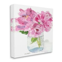 Stupell Industries Pink Peonies a klasszikus Canning Jar Canvas Wall Art, 30, Melissa Hyatt LLC tervezése