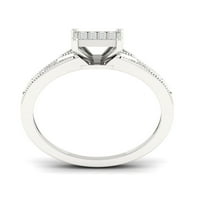 1 6ct TDW Diamond S Sterling ezüst klaszter gyűrű