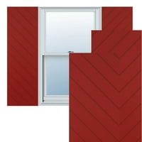 Ekena Millwork 15 W 25 H True Fit PVC átlós slat modern stílusú rögzített redőnyök, tűzvörös