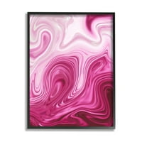 Stupell rózsaszín márvány absztrakt kavarogások absztrakt festmény fekete keretes művészeti nyomtatási fal művészet