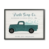 Stupell Industries Fresh Soap Co. Vintage Green Truck Bath Bubbles, 24, Natalie Carpentieri tervezése