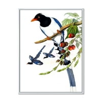 Designart 'Vintage vidéki madarak a IV ágon' Farmház keretes vászon fali művészet