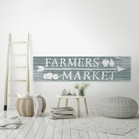 Marmont Hill Farmer ' s Market nyitott fehér fa fali művészet, 20 60