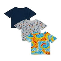 Garanimals Baby Boy nyomtatás & szilárd pólók Multi-Pack, 3db