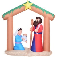 Christmastime Prelit széles születési képesség Mary Joseph Baby Jézus szabadtéri karácsonyi udvar felfújható, tárolózsák 72