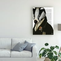 Védjegy Szépművészet 'Badger a hős' vászon művészete, Fab Funky