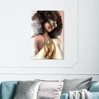 Wynwood Studio Fashion and Glam Wall Art vászon nyomatok 'Elegáns FADE' Portrék - barna, sárga
