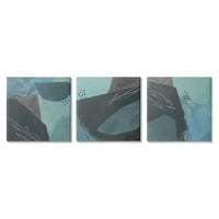 Stupell Industries Absztrakt Coastal Rocks Expressive Blue Grey Canvas Wall Art, 17, Jacob Green tervezése