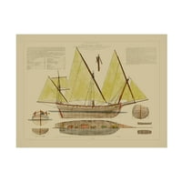 Vision Studio 'kis antik hajózási terv v' vászon művészet