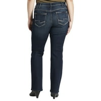 Silver Jeans Co. női plusz méret Suki Mid Rise Slim Bootcut farmer derékméret 12-24