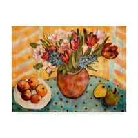 A Lorraine Platt, az alma és virágok vászon művészete