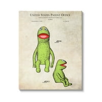Stupell Industries Vintage Frog karakter báb grafikus galéria csomagolt vászon nyomtatott fali művészet, tervezés: Karl Hronek