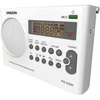 Sangean hordozható AM FM rádió, fehér, PR-D9W
