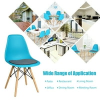 Gomba középszázad közepén modern DSW szék étkező szék bútor w Linen párna kék