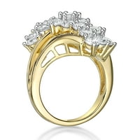 A Jay Heart Sterling ezüstöt tervezi 14K sárga aranyozással szimulált fehér gyémánt koktélgyűrűvel