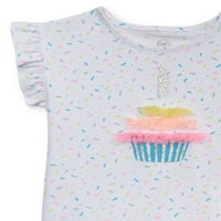Wonder Nation kislány és kisgyermek lány születésnapi póló, tutu szoknya és fejpánt, születésnapi party ruhák készlet