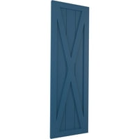 Ekena Millwork 18 W 63 H True Fit PVC Egyetlen X-Board Farmhouse rögzített redőnyök, Sojourn Blue