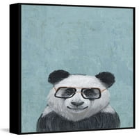 Figyelmező panda úszó keretes festmény nyomtatás vászonra