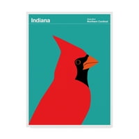 Védjegy Szépművészeti 'Indiana Bird Cardinal' Canvas Art by Print Collection - Előadó