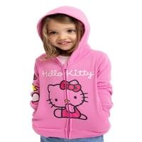 Hello Kitty Toddler Girl Zip Up kapucnis és póló készlet, 2 darab, méretek 2T-5T