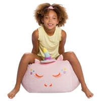 Posh Creations Állatbab táska szék, puha borító, gyerekek, 1. láb, rózsaszín egyszarvú
