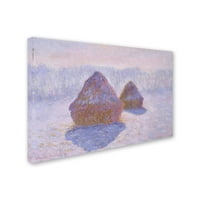 Védjegy Képzőművészet „Szénakazalok A hó és a nap hatása” vászon művészete Monet