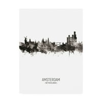 Védjegy Szépművészet 'Amszterdam A Hollandia Skyline Portré II' vászon művészete, Michael Tompsett