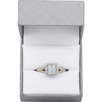 Brilliance Fine Jewelry Carat T.W. Gyémánt gyűrű ezüstben, 14 kt aranyozással