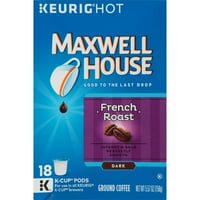 Maxwell ház sötét francia sült kávé kupa hüvelyek, koffeinmentes, ct - 5. oz doboz