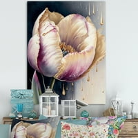 Designart krém és lila tulipán i Canvas falművészet