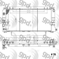 Globális alkatrész-disztribútorok 78c radiátor illeszkedik: 1984- Jeep Cherokee, 1987- Jeep Comanche