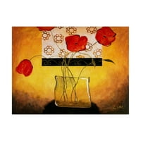 Védjegy Szépművészet 'Haldokló Roses On Orange 2' Canvas Art készítette: Pablo Esteban