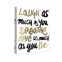 A Wynwood Studio tipográfia és idézi a fali művészet vászon nyomtatványokat a „Laughs” szerelmi idézetek és mondások - arany,