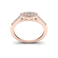 1 2Ct TDW Diamond 10K rózsa arany ovális alakú halo gyűrű