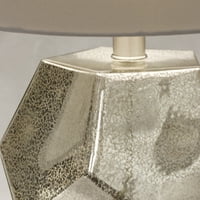 Asztali lámpa - Mercury Glass kivitel - fehér keménykötésű szövet árnyék