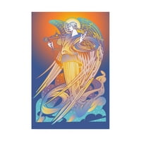 Védjegy Képzőművészet 'Új angyal hárfával' vászon művészete, David Chestnutt