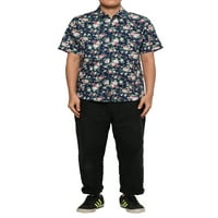 Egyedi olcsó férfi nyári rövid ujjú gomb virágos pamut hawaii ing