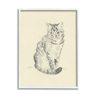 Stupell Industries House Cat Pet Portré ceruza vázlat hagyományos illusztráció, 20, Jacob Green tervezése