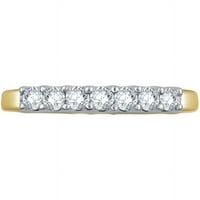 Carat T.W. Kerek gyémánt 10KT sárga arany 7-Stone esküvői sáv, I-J i2-i3
