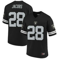 Férfi fanatikusok márkájú Josh Jacobs fekete Las Vegas Raiders Jersey -t Jersey